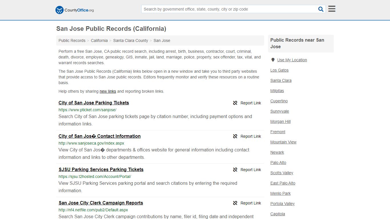 Public Records - San Jose, CA (Business, Criminal, GIS ...